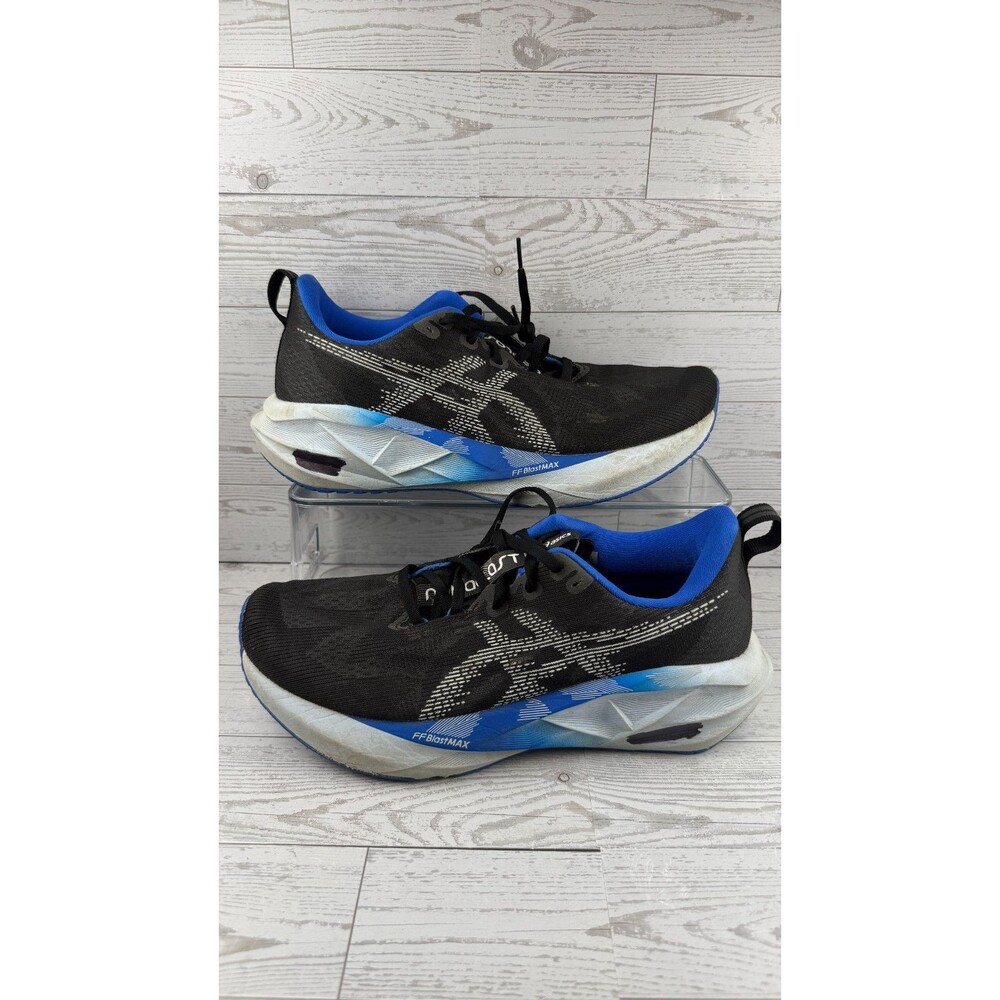 Asics Novablast 5 1011B974-001 Black Blue 9.5D Mens Sneakers Running Shoes #182